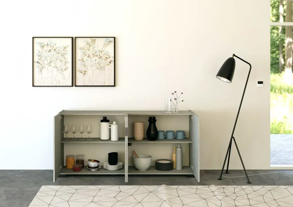 Illustration numéro 3 du produit Buffet bas 4 portes 172x40x81 cm effet bois cachemire