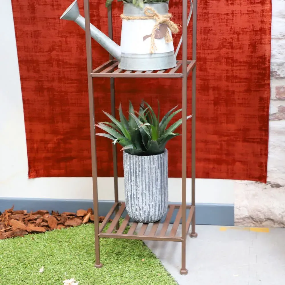 Illustration numéro 3 du produit Etagère boulangère en fer forgé marron 24.5 x 24.5 x 102.5 cm