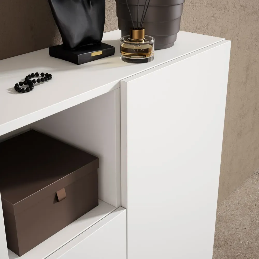 Illustration numéro 3 du produit Meuble à chaussures en mélamine blanc 87x90x27 cm