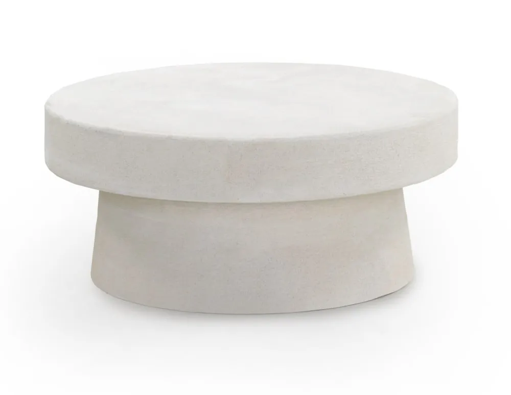 Illustration numéro 3 du produit Table basse en polyrésine couleur ciment blanc