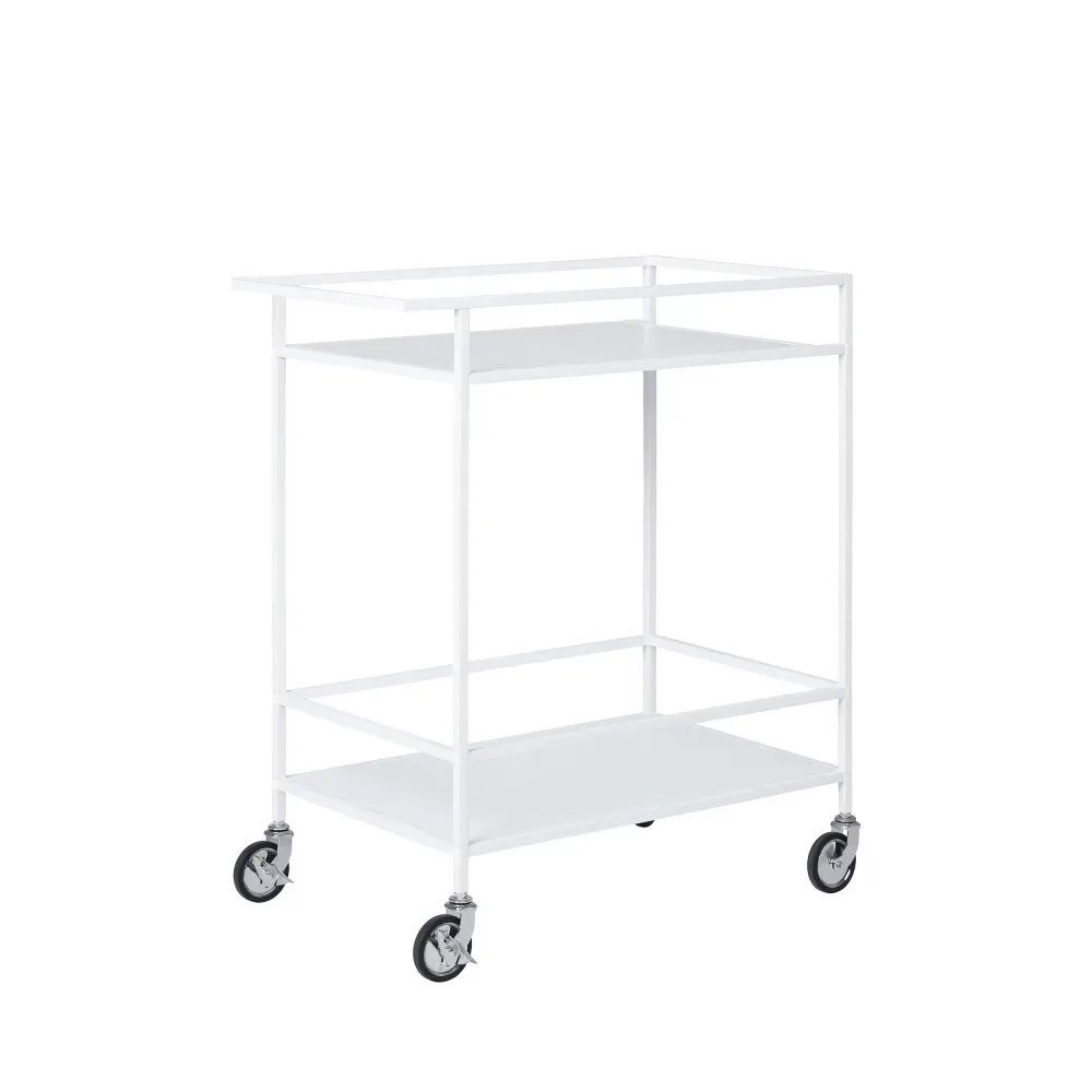 Illustration numéro 3 du produit Desserte en métal blanc et bois - Blanc