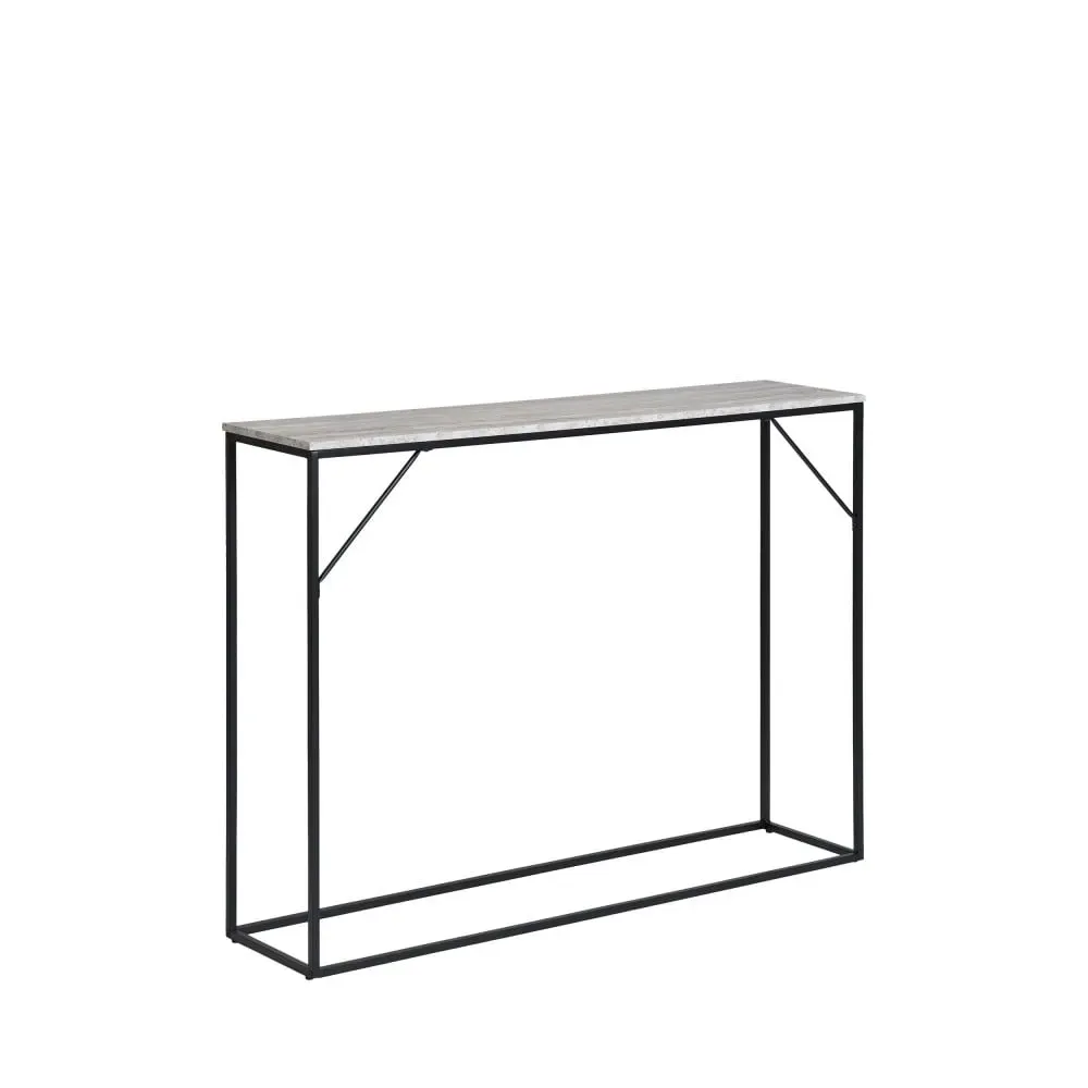 Illustration numéro 3 du produit Console effet travertin et métal - Beige