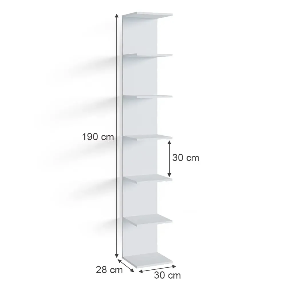 Illustration numéro 3 du produit Étagère 30x190cm, Blanc