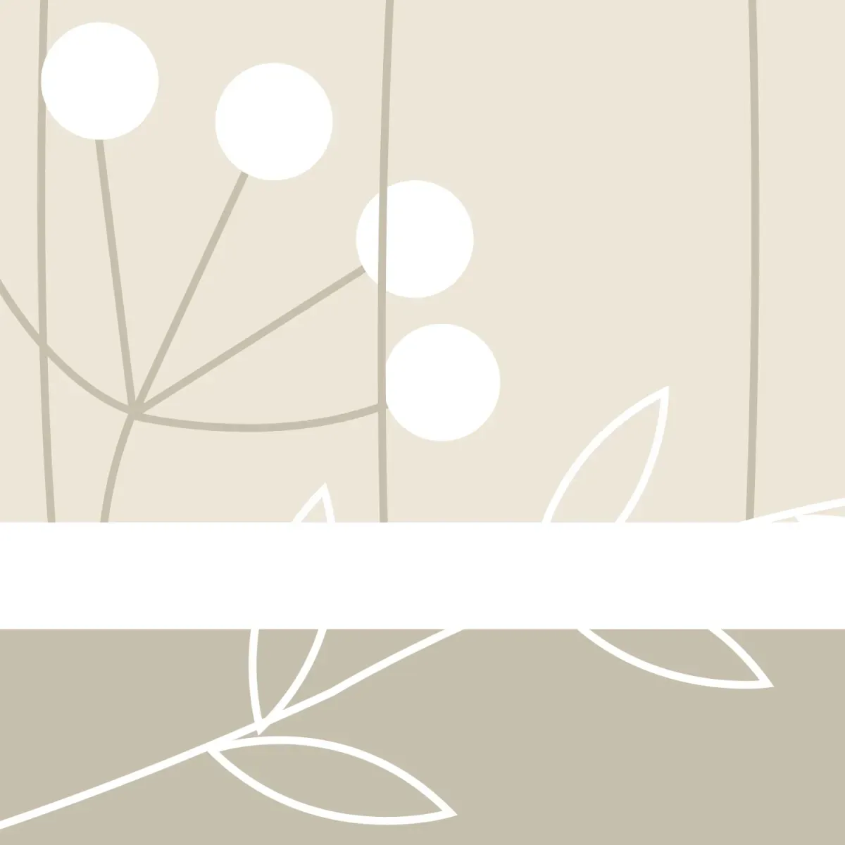 Illustration numéro 3 du produit Papier peint panoramique enfant mélodie des plantes beige 300x250cm