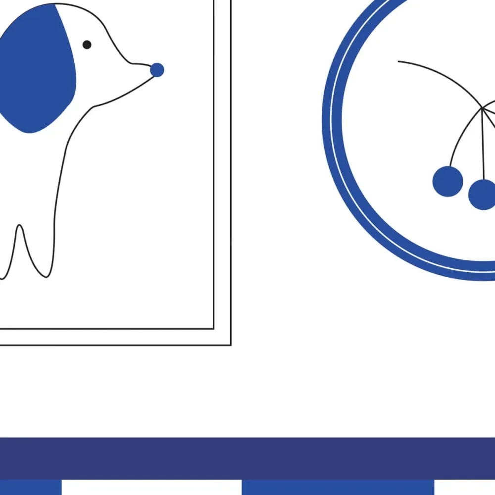 Illustration numéro 3 du produit Papier peint panoramique enfant petits explorateurs bleu 450x250cm