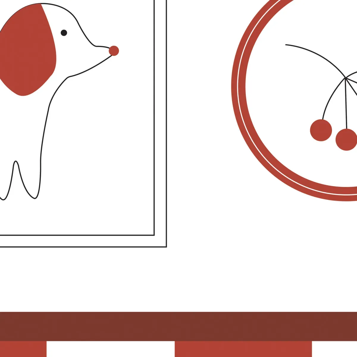 Illustration numéro 3 du produit Papier peint panoramique enfant petits explorateurs rouge 450x250cm