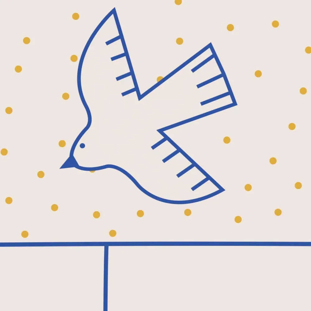 Illustration numéro 3 du produit Papier peint panoramique enfant oiseaux beige 150x250cm