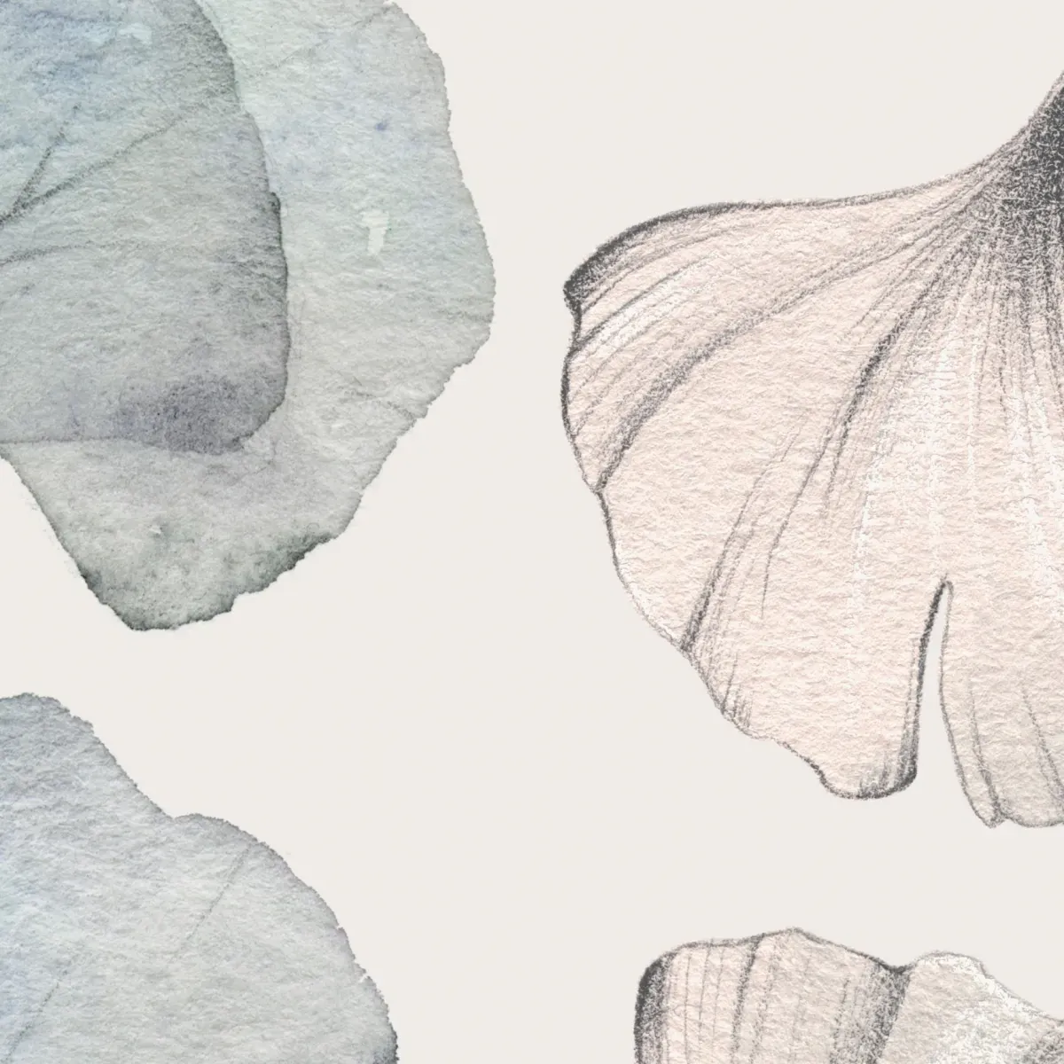 Illustration numéro 3 du produit Papier peint panoramique esprit gingko beige 225x250cm