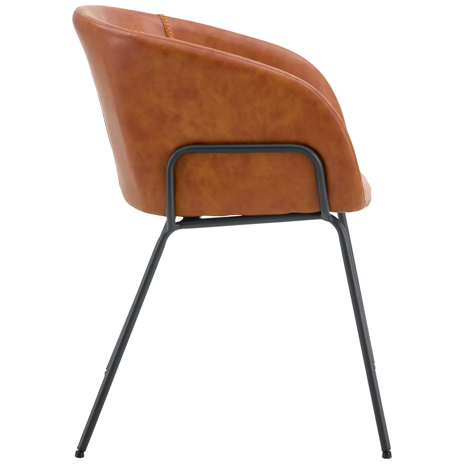 Illustration numéro 3 du produit Lot de 2 chaises en simili cognac