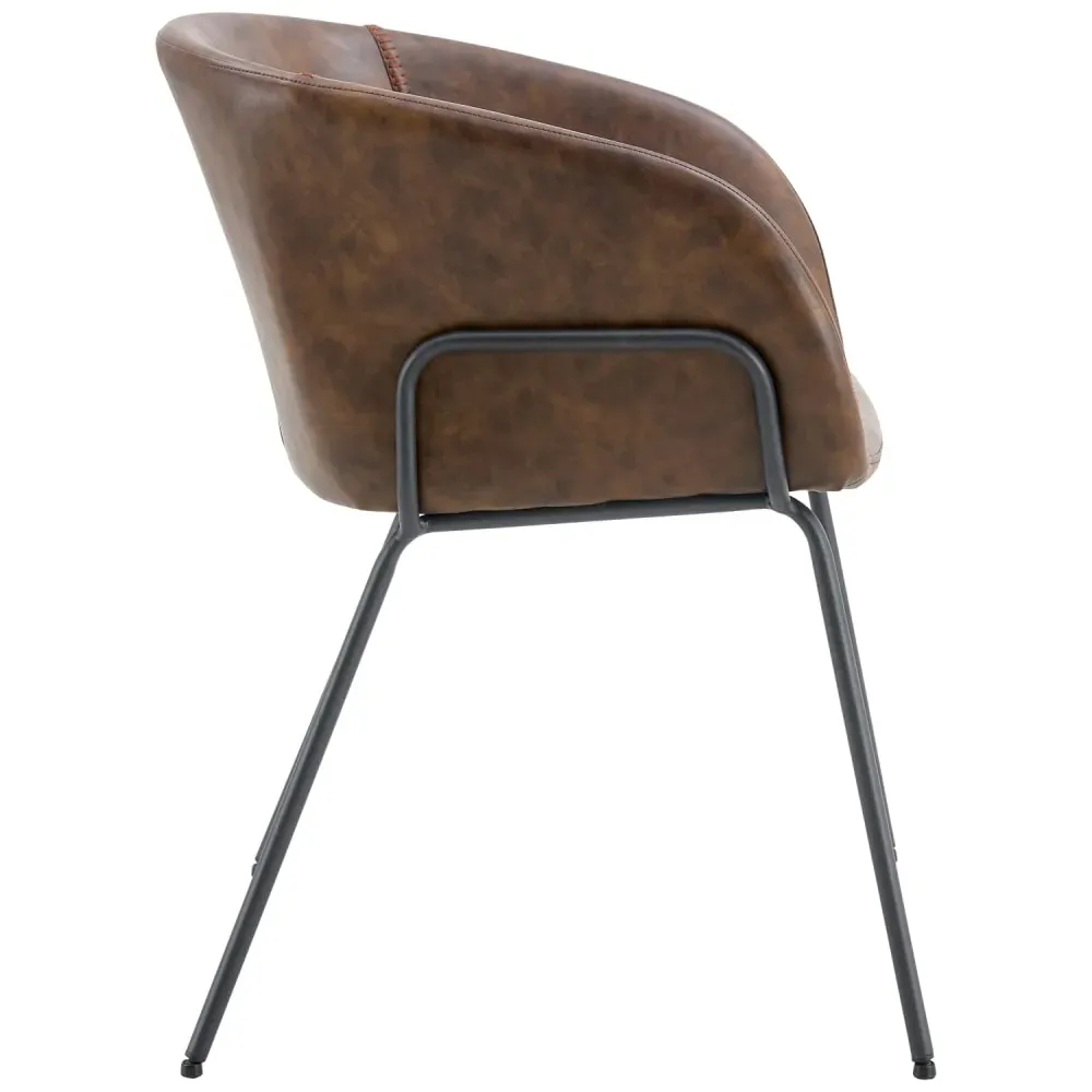 Illustration numéro 3 du produit Lot de 2 chaises en simili marron