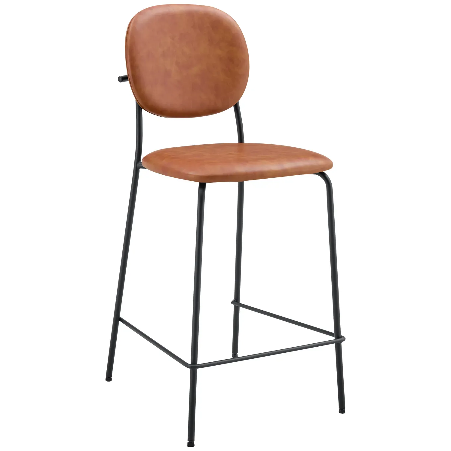 Illustration numéro 3 du produit Lot de 2 tabourets de bar en simili cognac