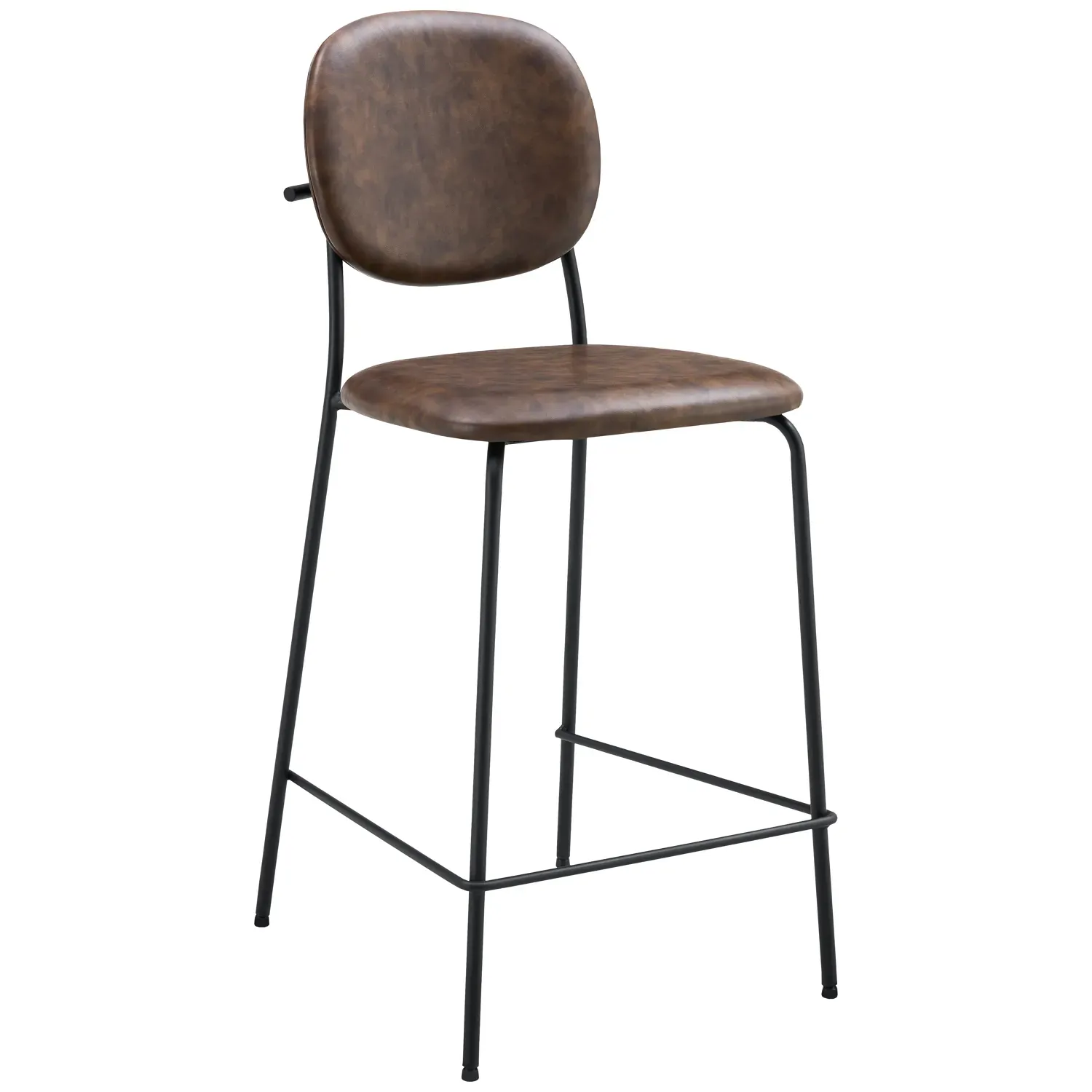 Illustration numéro 3 du produit Lot de 2 tabourets de bar en simili marron