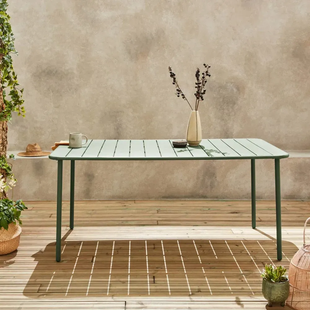 Illustration numéro 3 du produit Table de jardin métal 6-8 places, vert