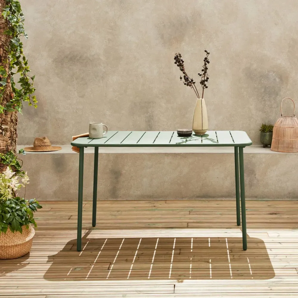 Illustration numéro 3 du produit Table de jardin métal 4 places, vert