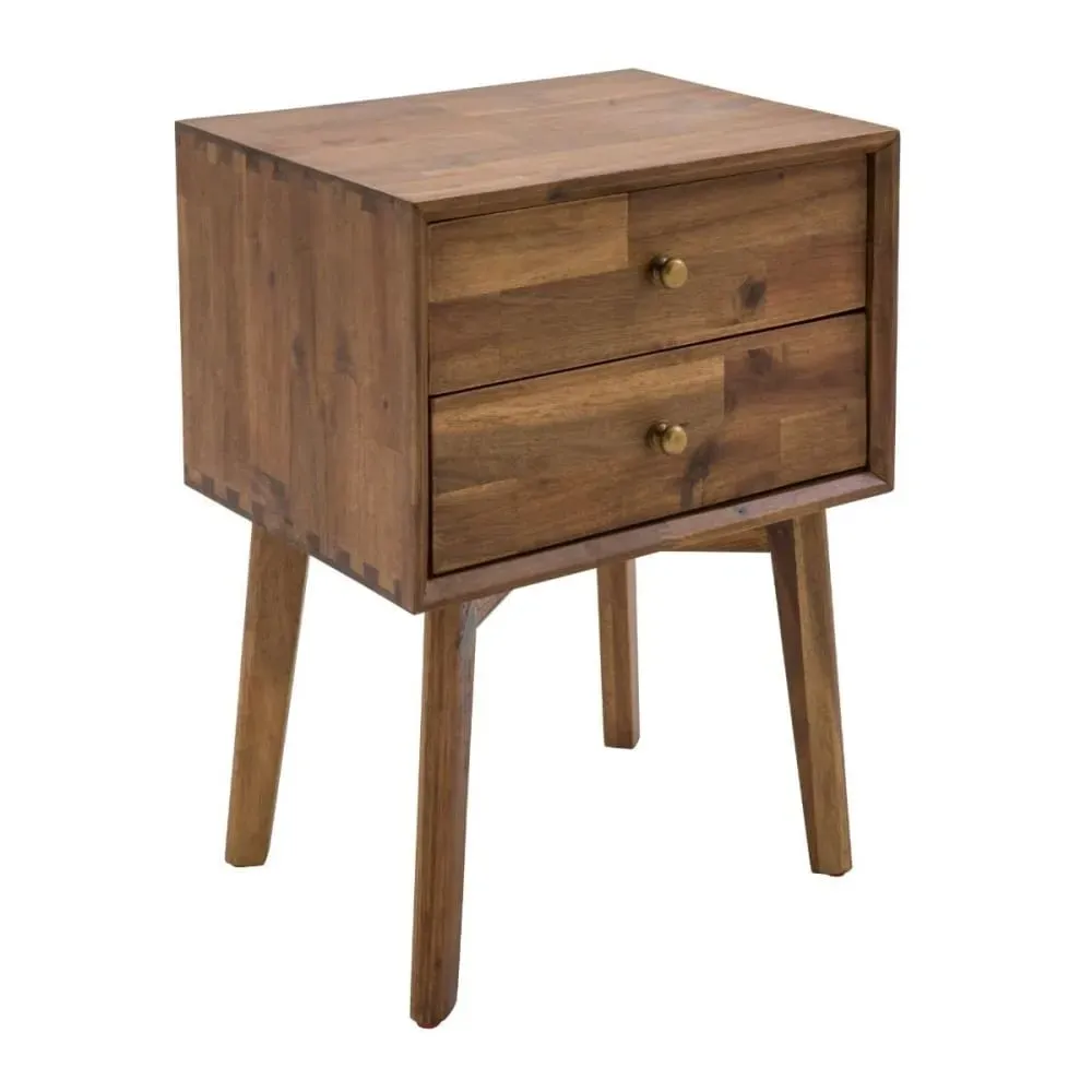 Illustration numéro 3 du produit Chevet 2 tiroirs en acacia massif - L64 cm