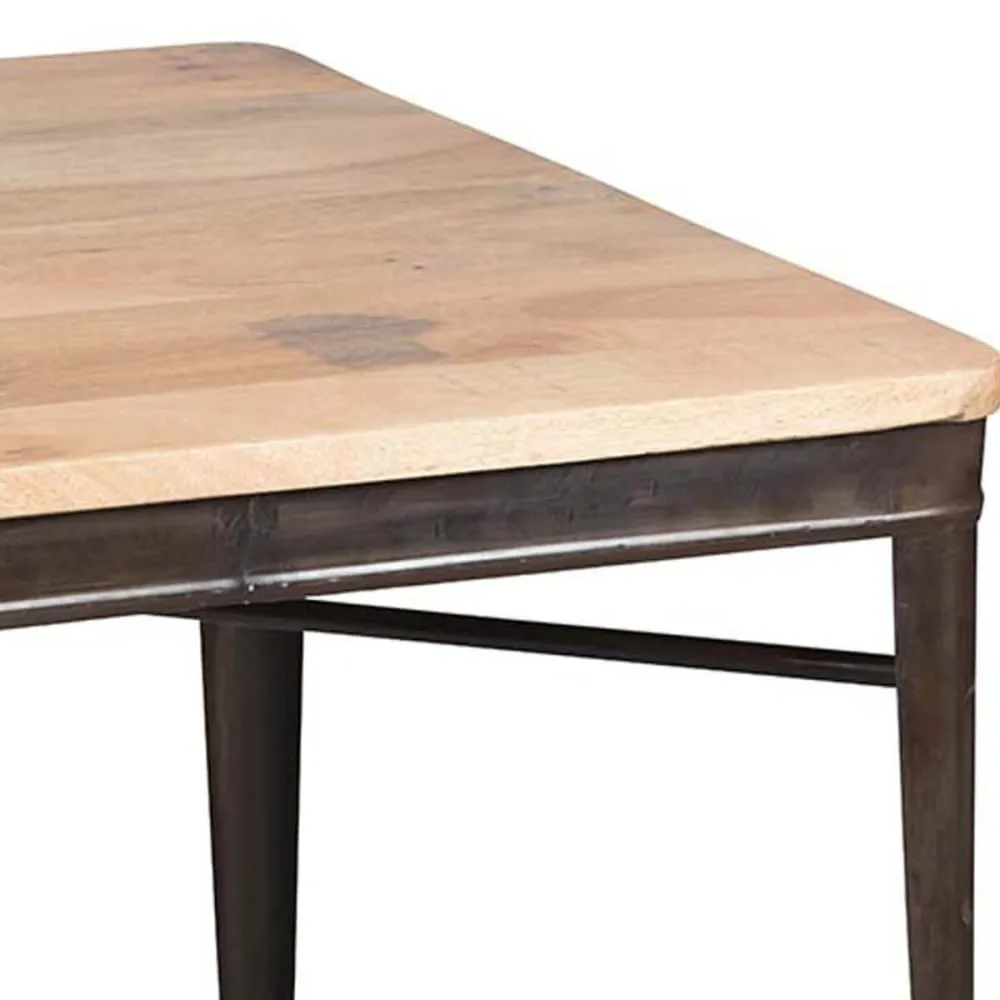 Illustration numéro 3 du produit Table repas carrée 77cm aspect vieilli