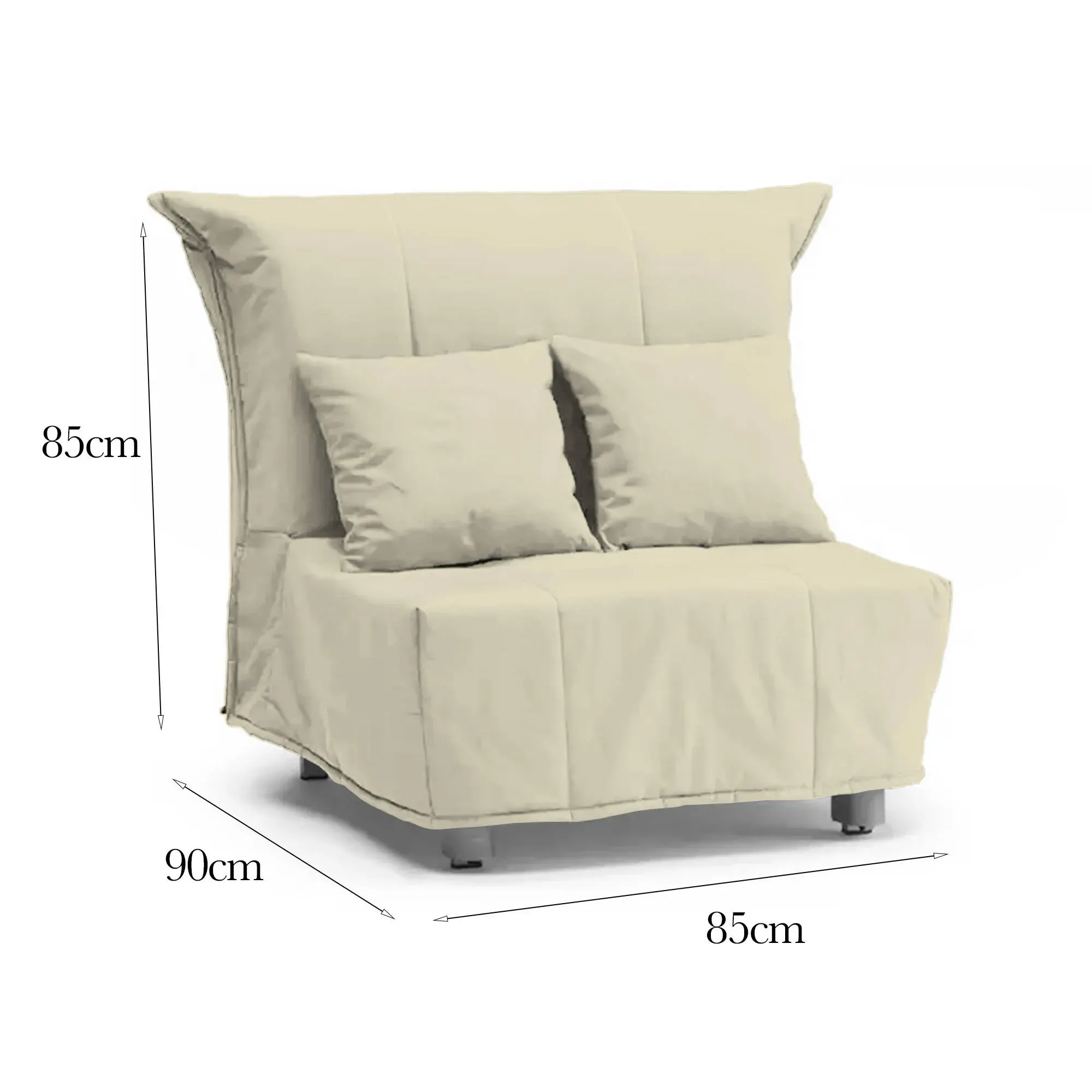 Illustration numéro 3 du produit Fauteuil en tissu beige 85x90h85 cm