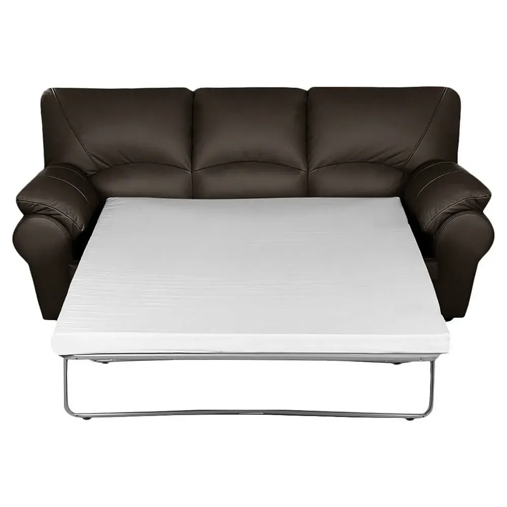 Illustration numéro 3 du produit Canapé 3 places convertible en cuir chocolat