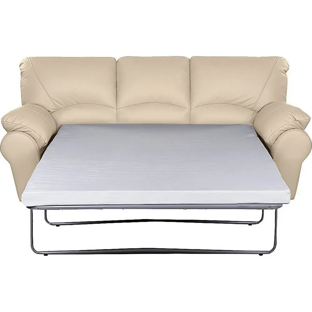 Illustration numéro 3 du produit Canapé 3 places convertible en cuir beige