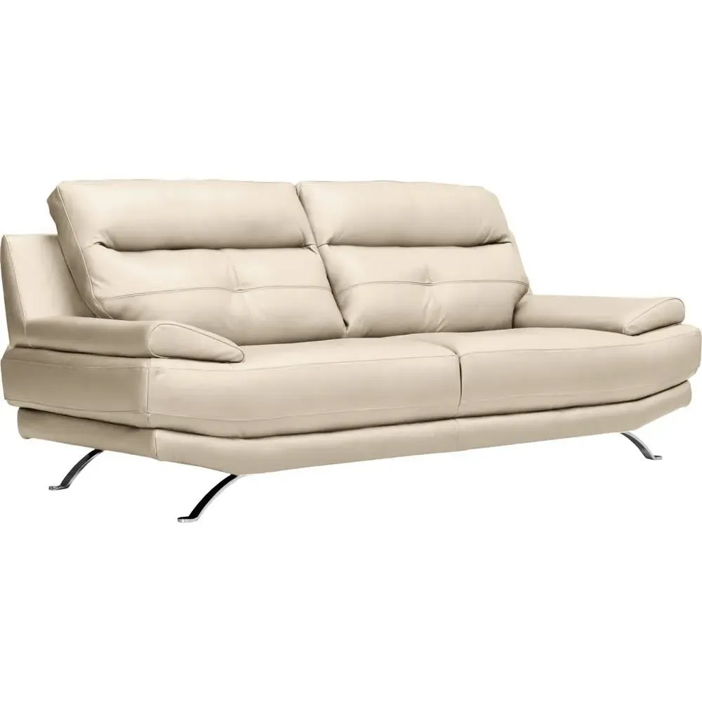 Illustration numéro 3 du produit Canapé 3 places en cuir beige