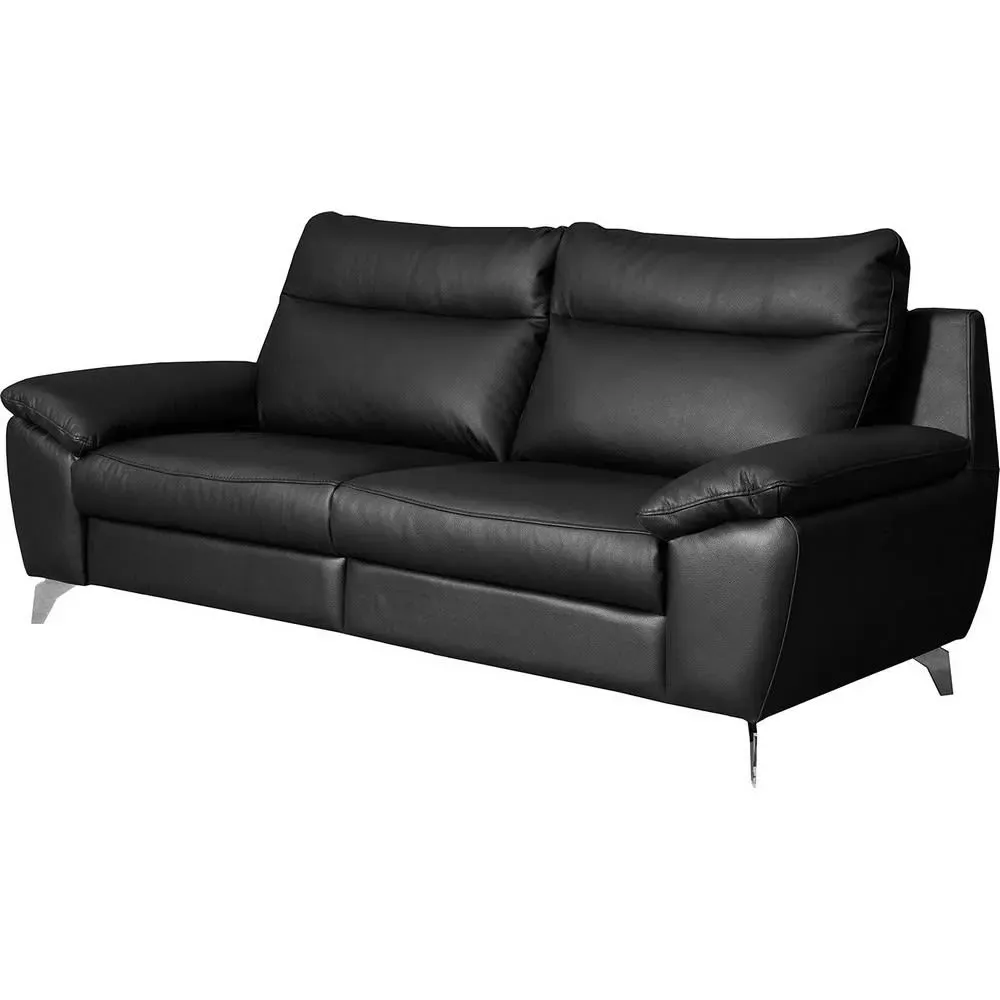 Illustration numéro 3 du produit Canapé 3 places en cuir noir