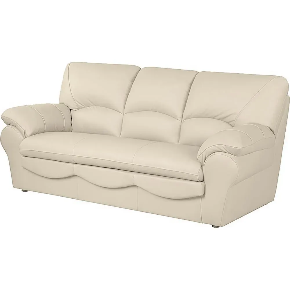 Illustration numéro 3 du produit Canapé 3 places en cuir beige