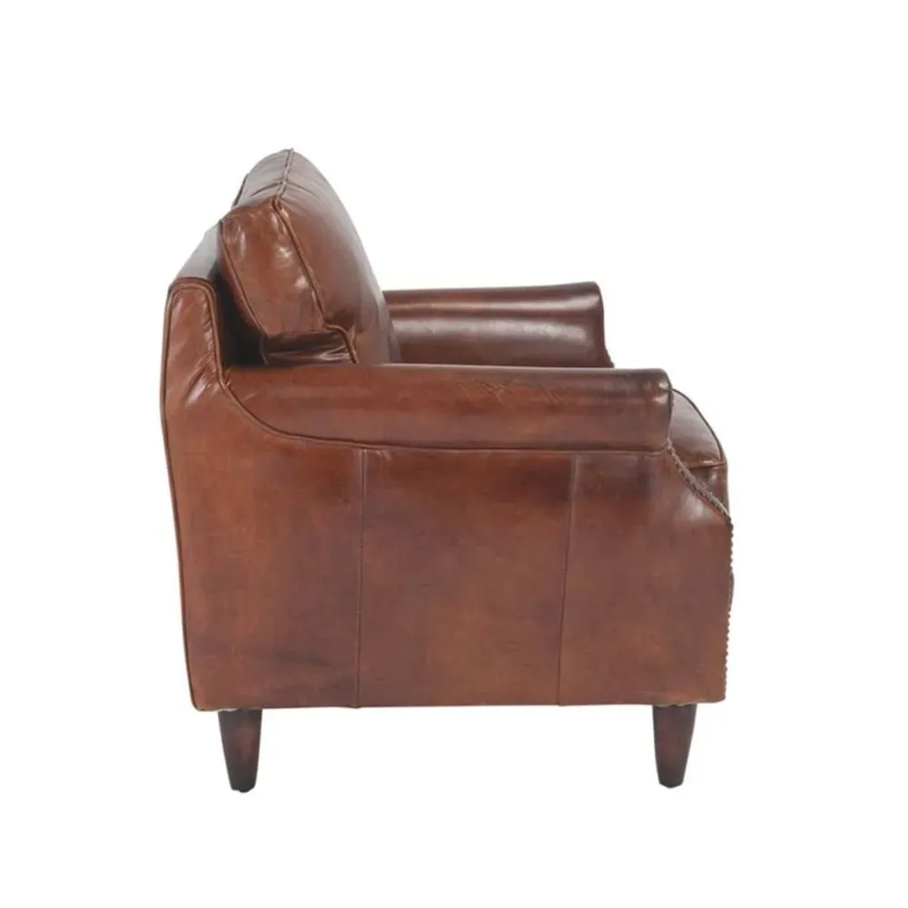 Illustration numéro 3 du produit Fauteuil en fauteuil cuir chocolat L73 cm - Marron