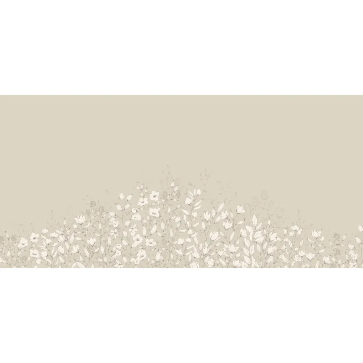 Illustration numéro 3 du produit Papier peint panoramique ode au feuillage beige 375x250cm