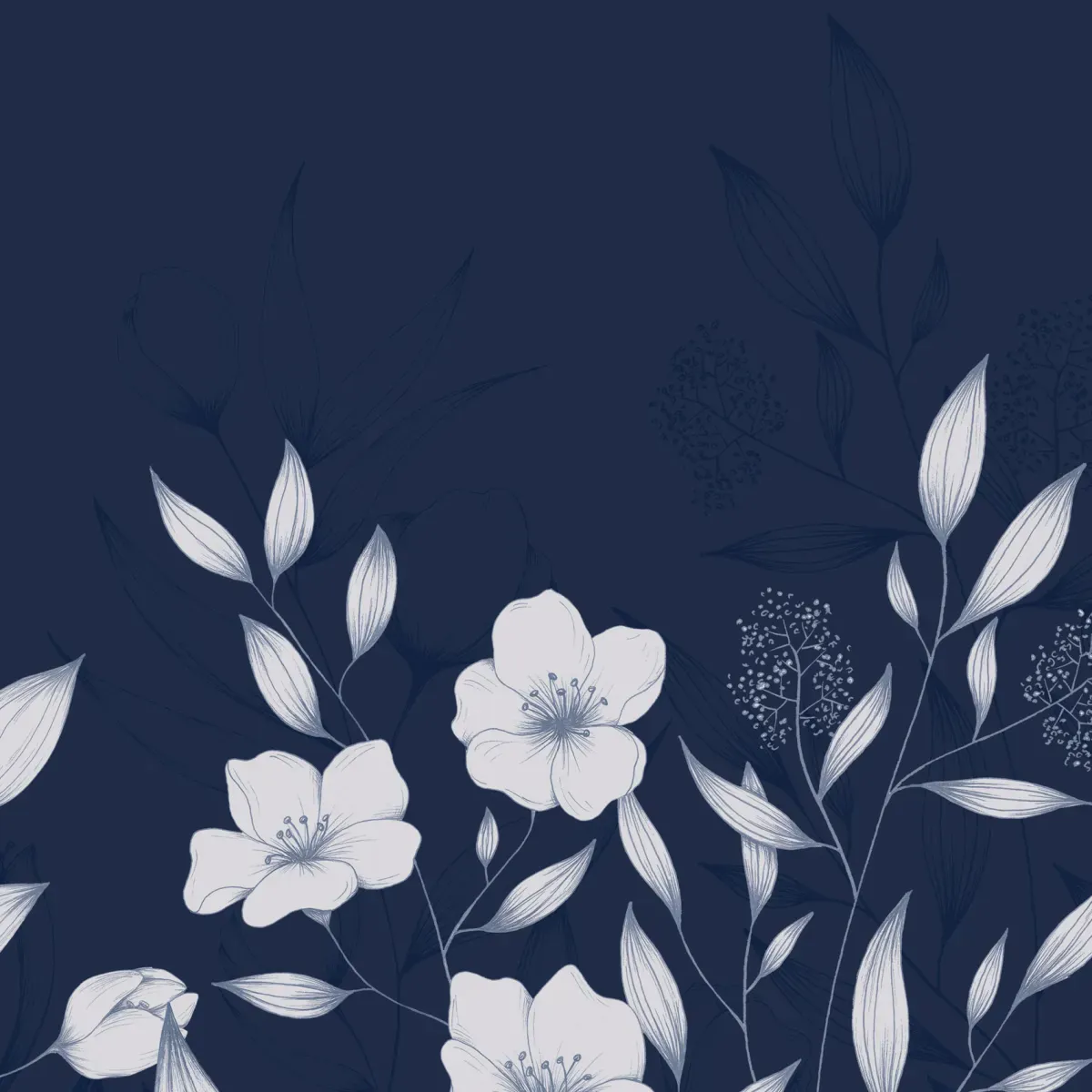 Illustration numéro 3 du produit Papier peint panoramique ode au feuillage bleu 450x250cm