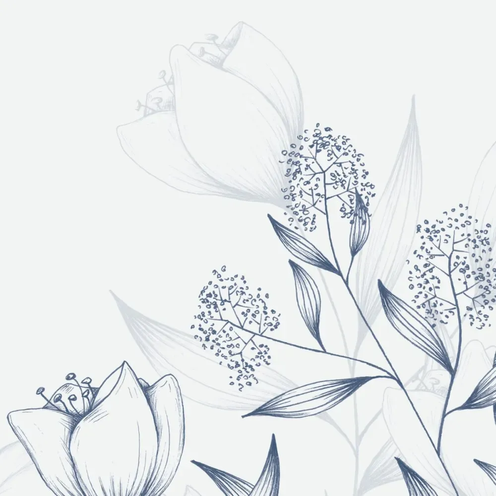 Illustration numéro 3 du produit Papier peint panoramique poésie végétale bleu 300x250cm