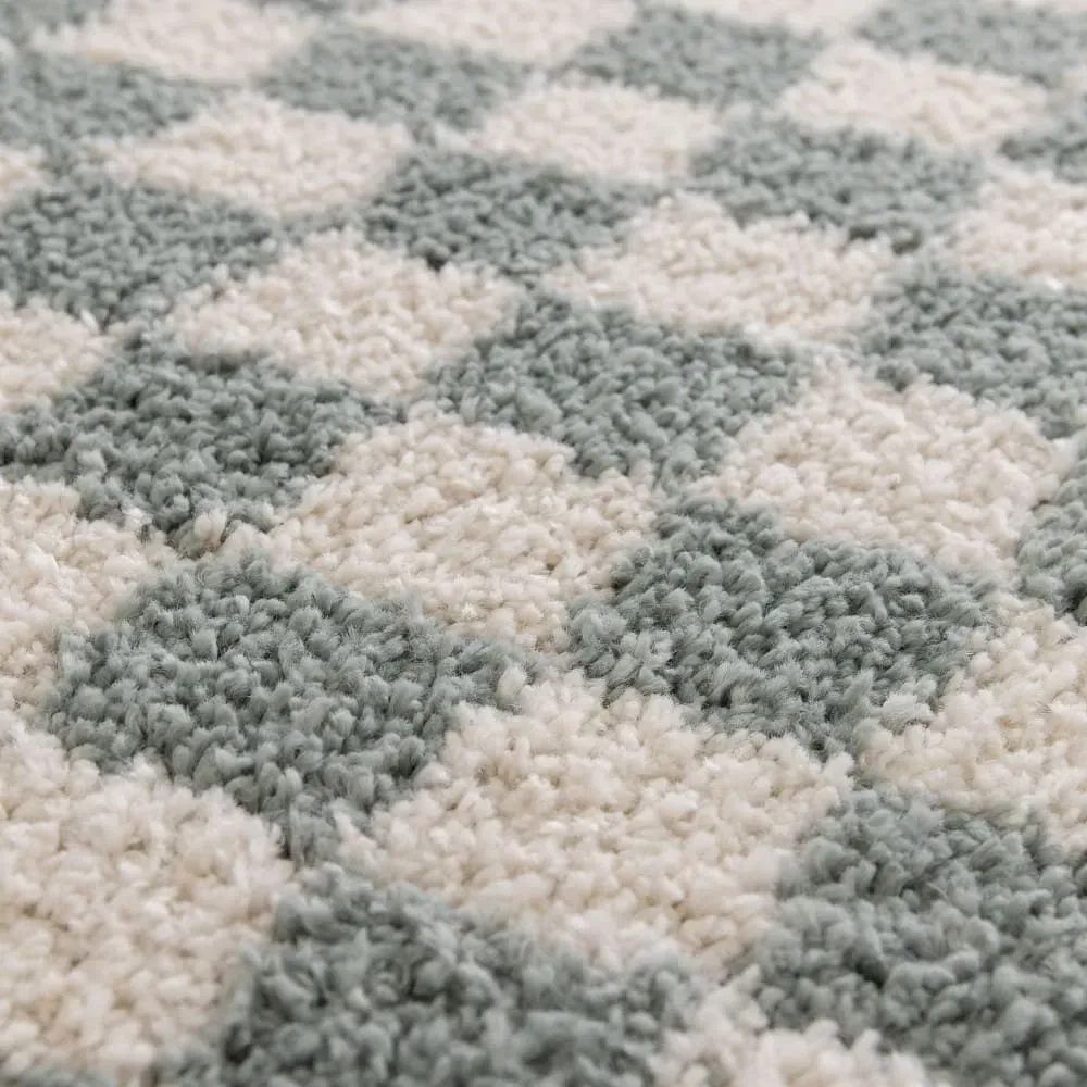 Illustration numéro 3 du produit Tapis damiers - 160x230cm Bleu Polypropylène