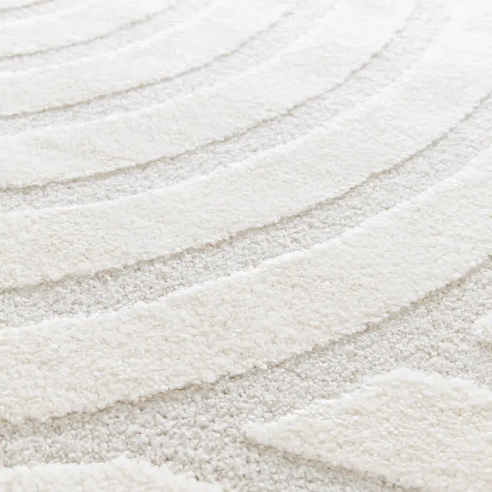 Illustration numéro 3 du produit Tapis contemporain à motif géométrique - 160x230cm Écru Polypropylène