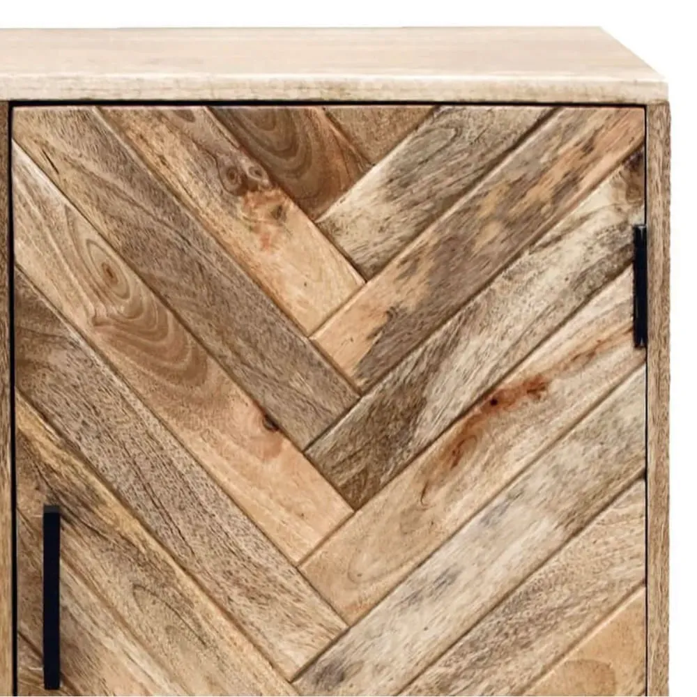 Illustration numéro 3 du produit Buffet  1 porte 3 tiroirs en manguier massif