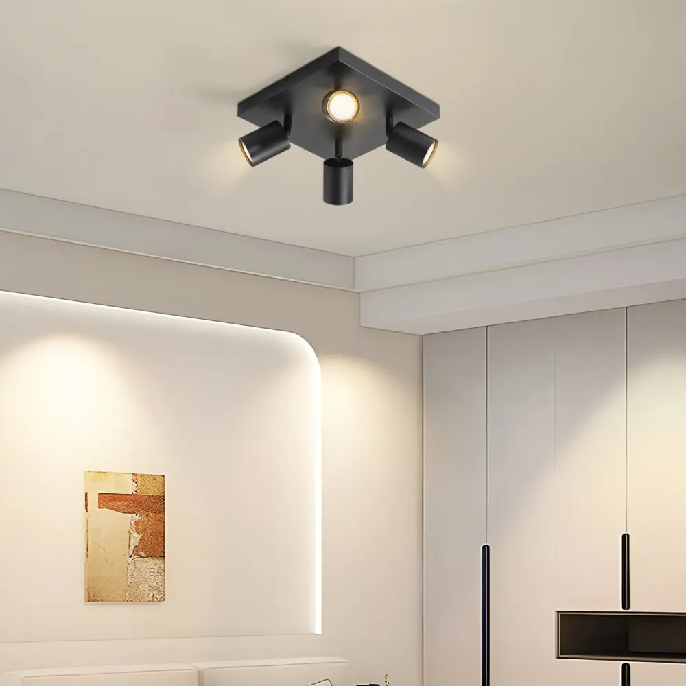 Illustration numéro 3 du produit Spot de plafond, métal, 4 x GU10, noir