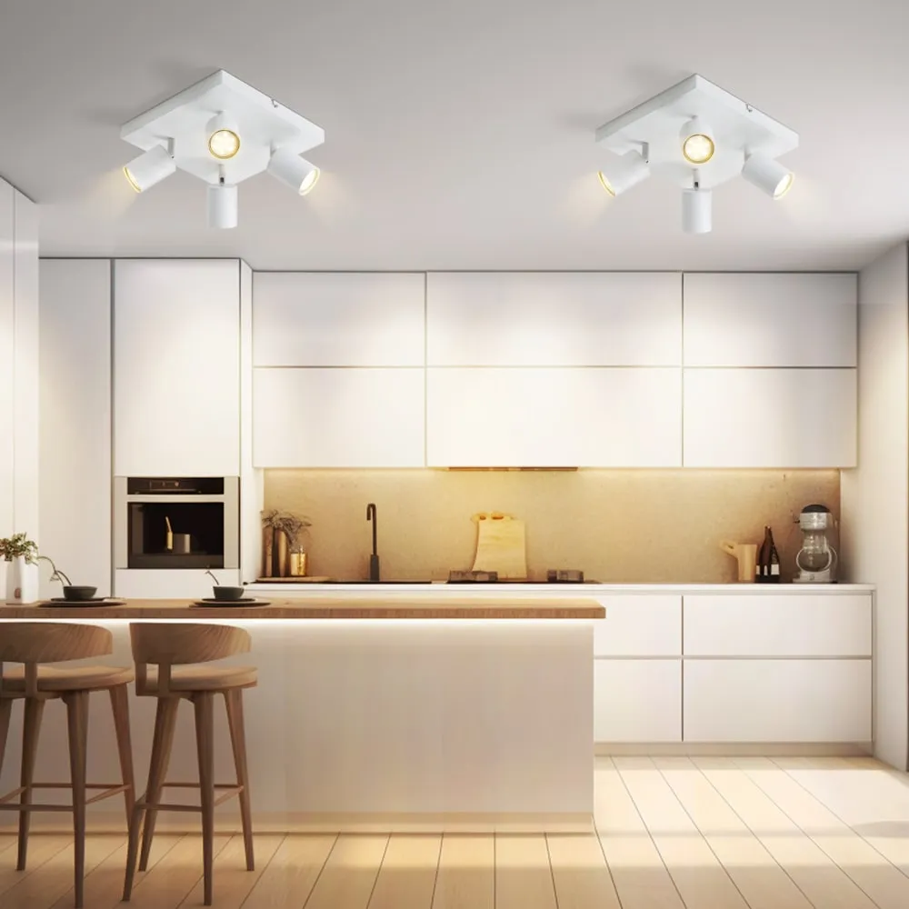 Illustration numéro 3 du produit Spot de plafond en métal, 4 x GU10, blanc