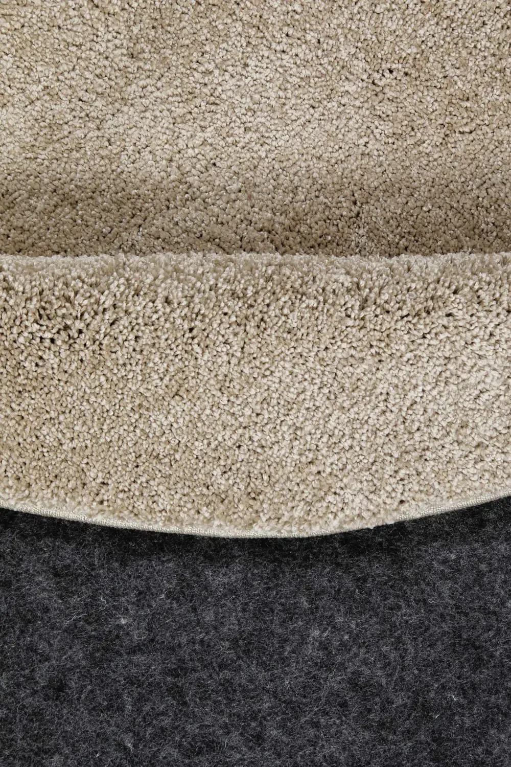 Illustration numéro 3 du produit Tapis rond uni poils ras beige sable belle densité Ø 200