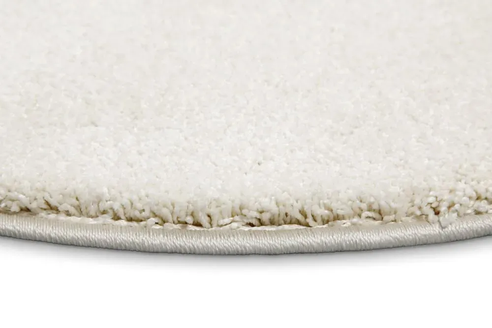 Illustration numéro 3 du produit Tapis rond uni poils ras beige ivoire belle densité Ø 120