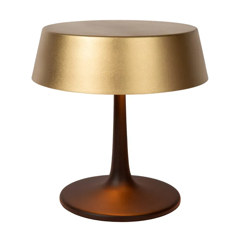 Illustration numéro 3 du produit Lampe de table en métal, or et noir