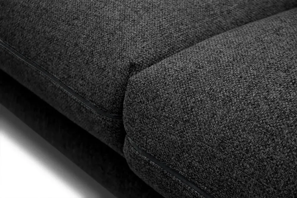 Illustration numéro 3 du produit Canapé droit 3 places tissu noir
