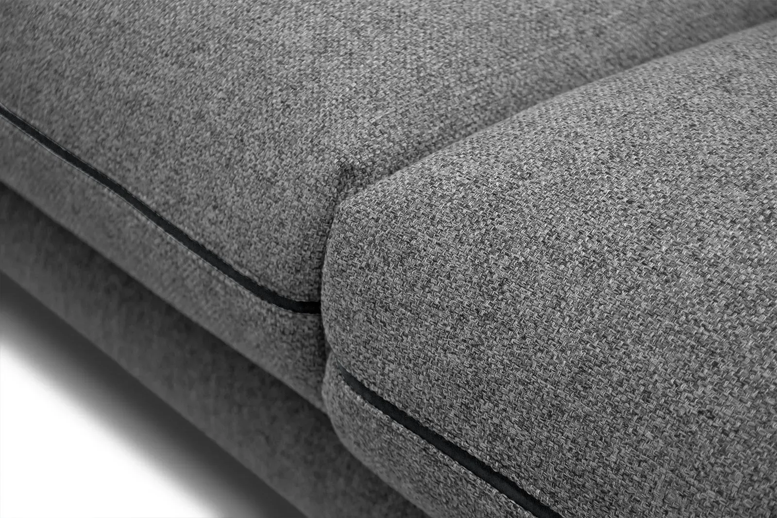 Illustration numéro 3 du produit Canapé droit 3 places tissu gris