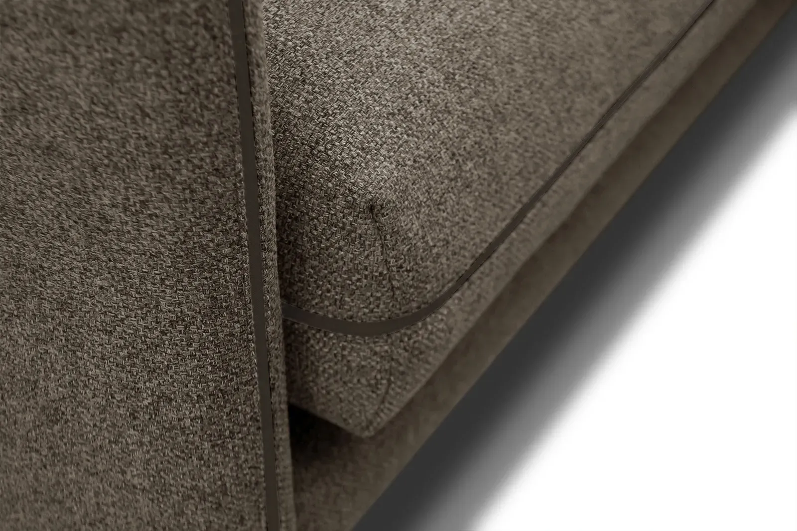 Illustration numéro 3 du produit Canapé droit 3 places tissu marron noix