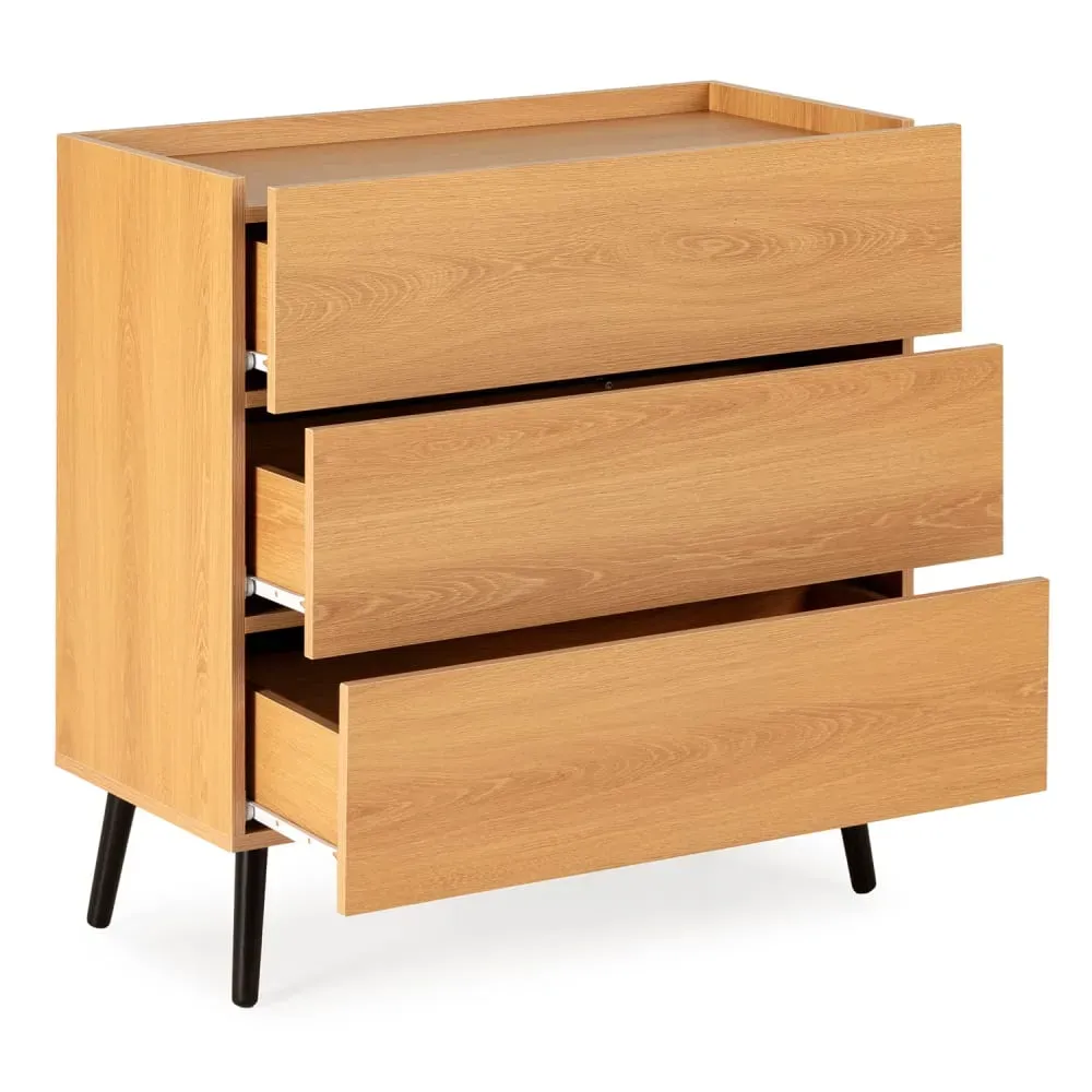 Illustration numéro 3 du produit Commode 3 tiroirs couleur Chêne