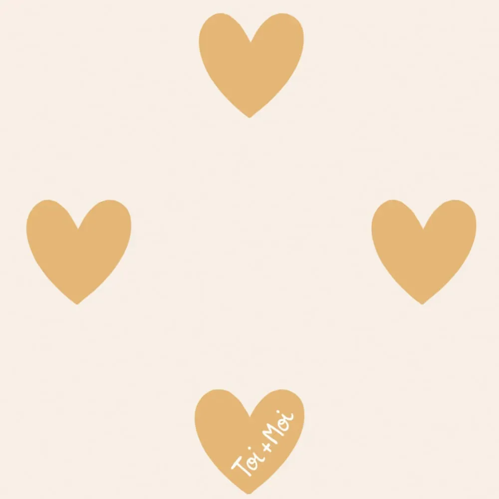 Illustration numéro 3 du produit Papier peint panoramique enfant amour coeur jaune 450x250cm