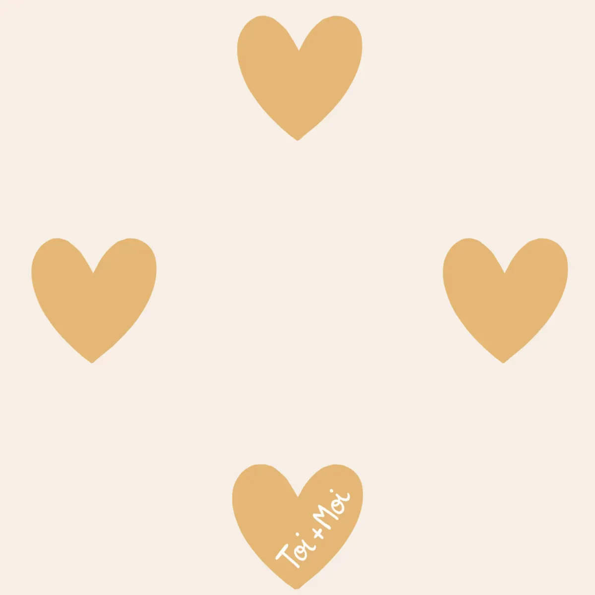 Illustration numéro 3 du produit Papier peint panoramique enfant amour coeur jaune 375x250cm