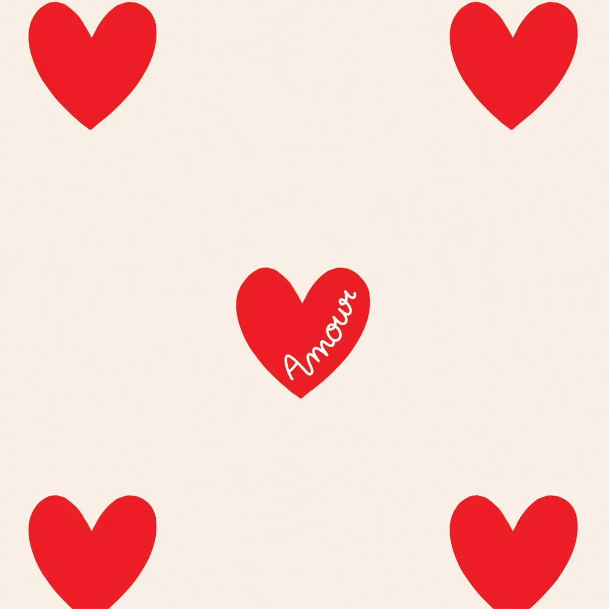 Illustration numéro 3 du produit Papier peint panoramique enfant amour coeur rouge 150x250cm