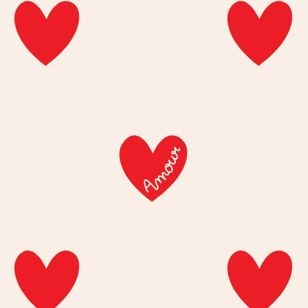 Illustration numéro 3 du produit Papier peint panoramique enfant amour coeur rouge 300x250cm