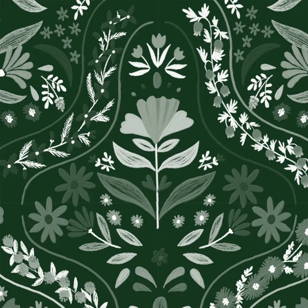 Illustration numéro 3 du produit Papier peint panoramique crète vert 375x250cm