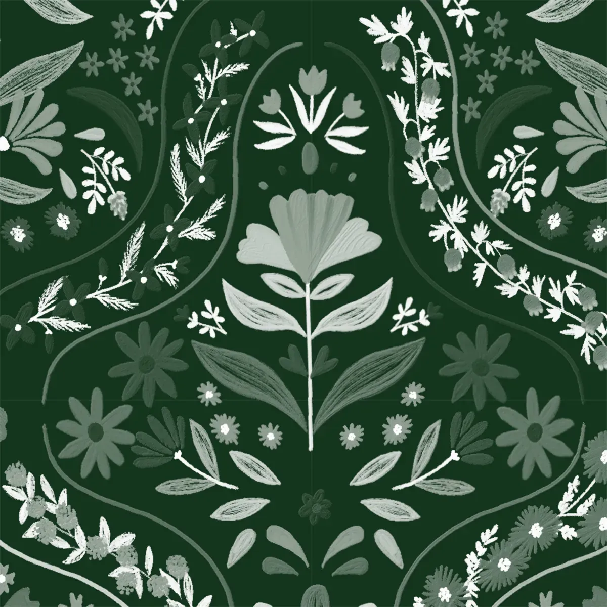 Illustration numéro 3 du produit Papier peint panoramique crète vert 450x250cm