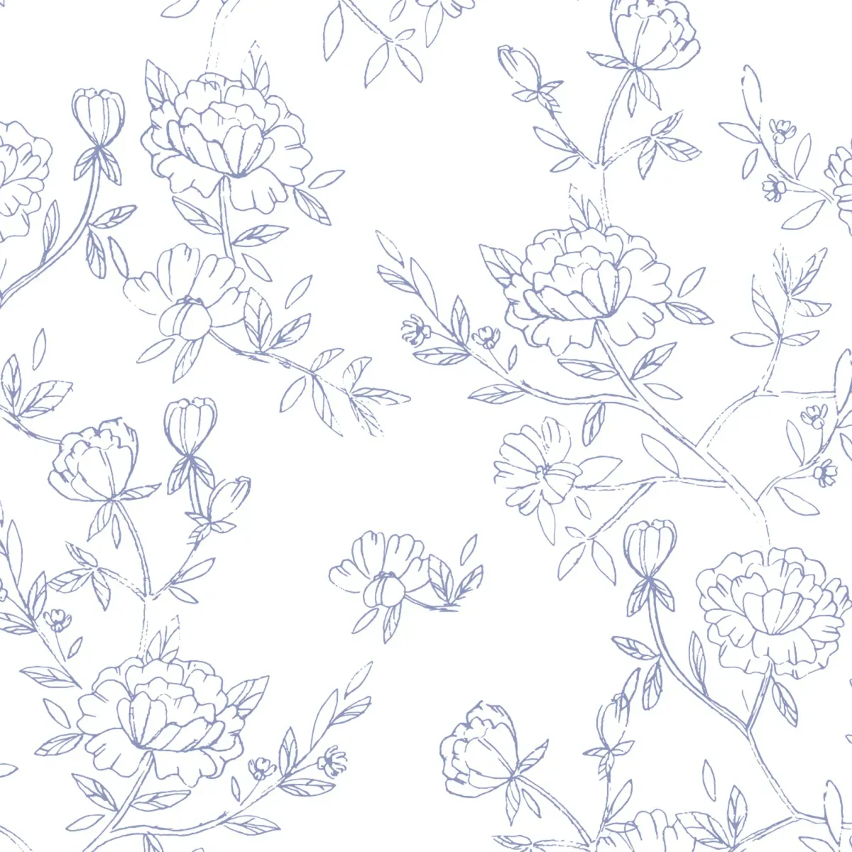 Illustration numéro 3 du produit Papier peint panoramique pivoines bleu 525x250cm