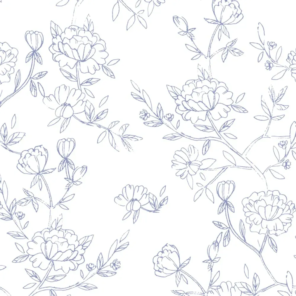 Illustration numéro 3 du produit Papier peint panoramique pivoines bleu 375x250cm